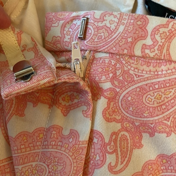 J Crew Favorite Fit VTG Pink Paisley Cotton Capri Pants Size 6 - Picture 7 of 9